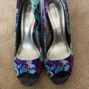Style & Co Multi- Color Open Toe Heels